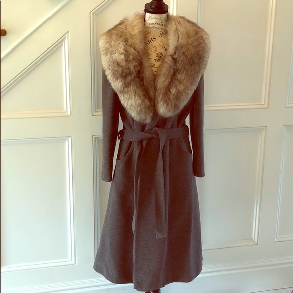 Lita Shop Jackets & Blazers - Real Fur and Cashmere Dress Coat
